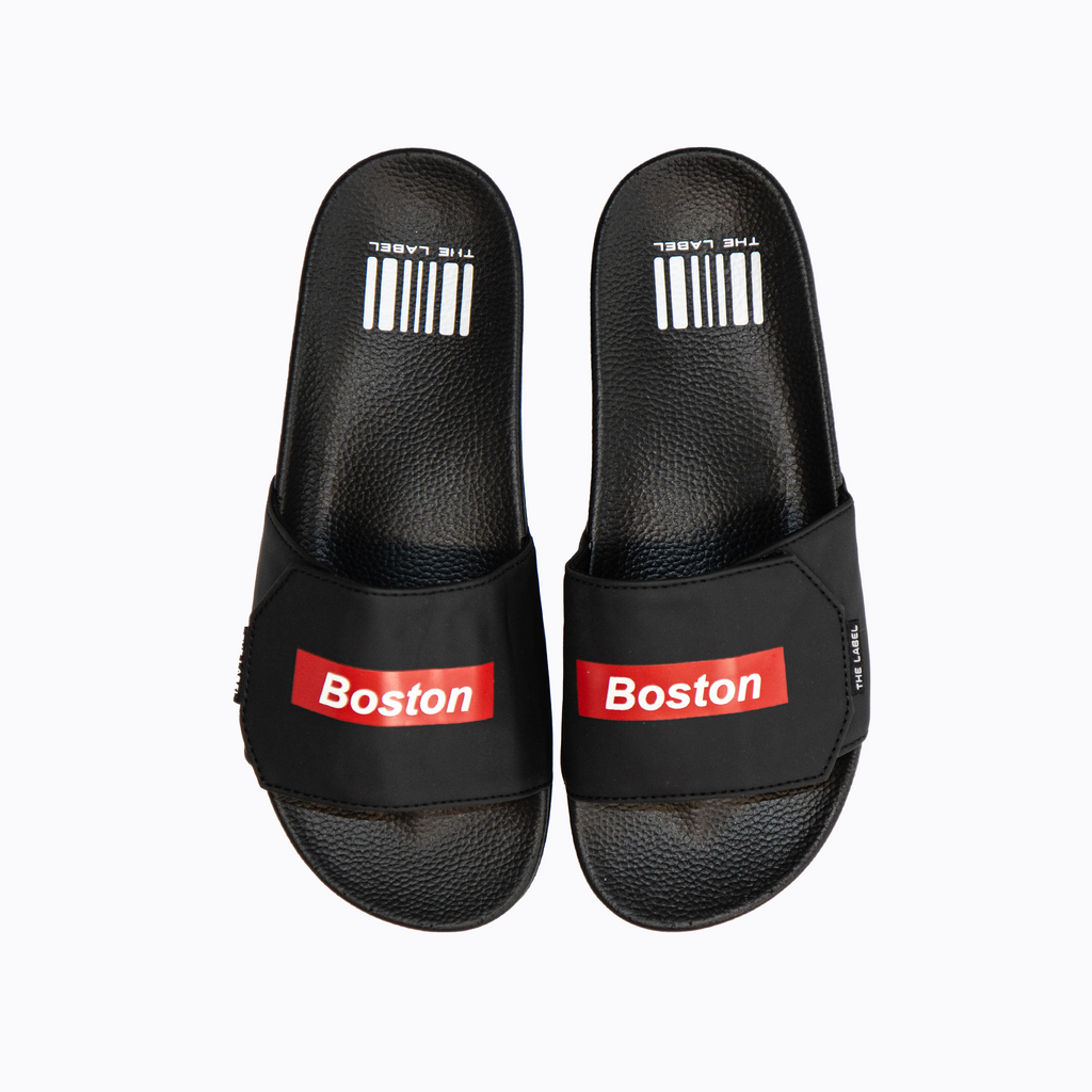 LABEL LOGO SLIDE SANDAL - TIGHTBOOTH® タイトブース