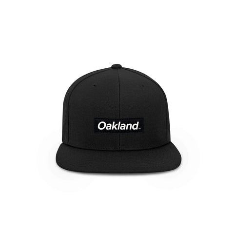 Oakland Black Box Logo Snapback Hat - THE LABEL LTD