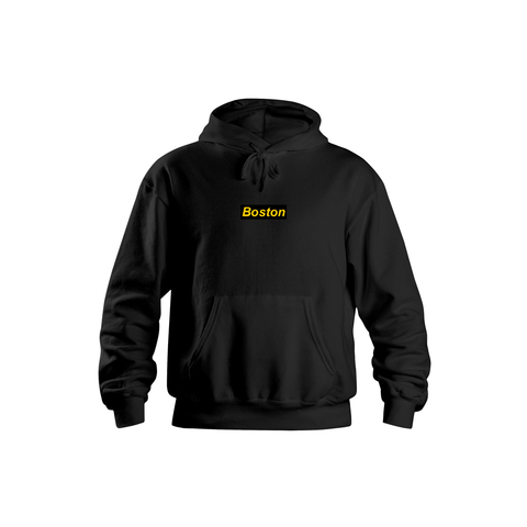 Boston SIDE ZIP® Black Hoodie - THE LABEL LTD