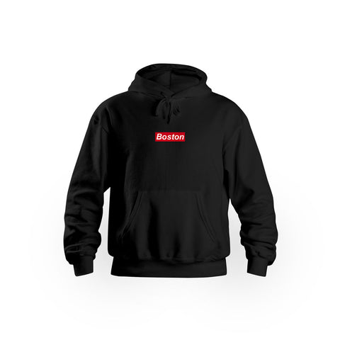 Boston SIDE ZIP® Black Hoodie - THE LABEL LTD