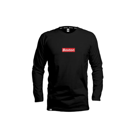 Boston Box Logo Black Long Sleeve - THE LABEL LTD