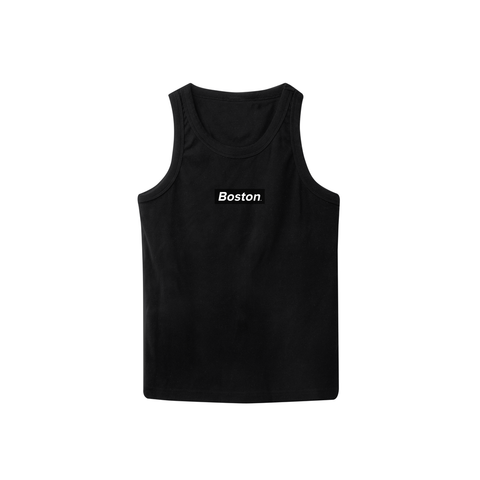 Boston Box Logo Black Tank - THE LABEL LTD