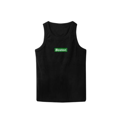 Boston Box Logo Black Tank - THE LABEL LTD