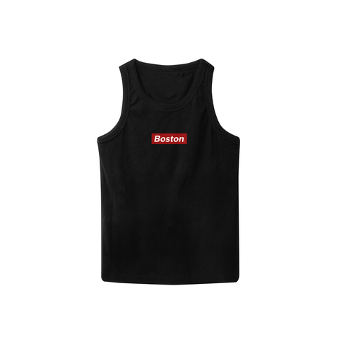 Boston Box Logo Black Tank - THE LABEL LTD
