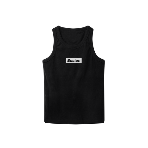 Boston Box Logo Black Tank - THE LABEL LTD