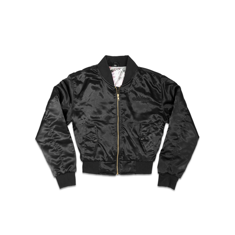 Ladies Black BOS Flight Jacket - THE LABEL LTD