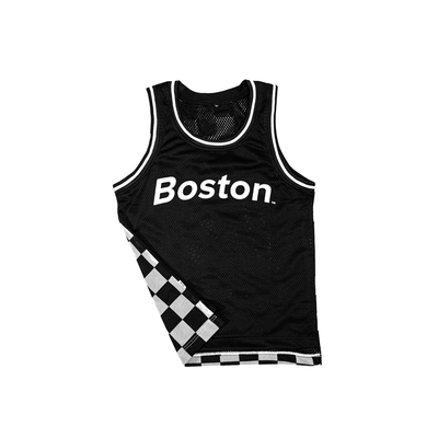 Boston Black & White Checker Jersey - THE LABEL LTD