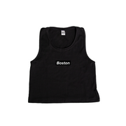Ladies Boston Crop Tank Black - THE LABEL LTD