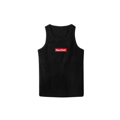 New York Box Logo Black Tank - THE LABEL LTD