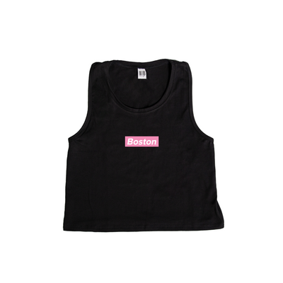 Ladies Boston Crop Tank Black - THE LABEL LTD