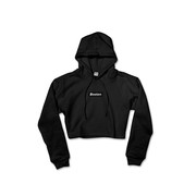 Ladies Black Boston Crop Hoodie - THE LABEL LTD