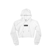 Ladies White Boston Crop Hoodie - THE LABEL LTD