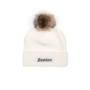 THE BOSTON POM BEANIE WHITE - THE LABEL LTD