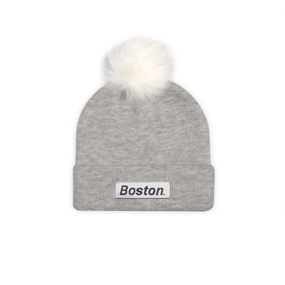 THE BOSTON POM BEANIE GRAY - THE LABEL LTD