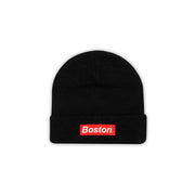THE BOSTON BLACK BEANIE - THE LABEL LTD