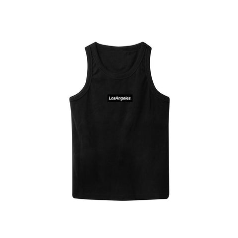 LA Box Logo Black Tank - THE LABEL LTD