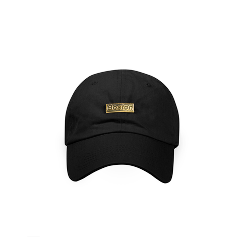 Black Boston Gold Bar Dad Hat - THE LABEL LTD