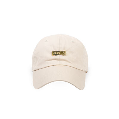 Khaki Boston Gold Bar Dad Hat - THE LABEL LTD