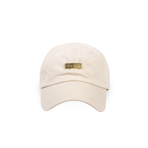 Khaki Boston Gold Bar Dad Hat - THE LABEL LTD