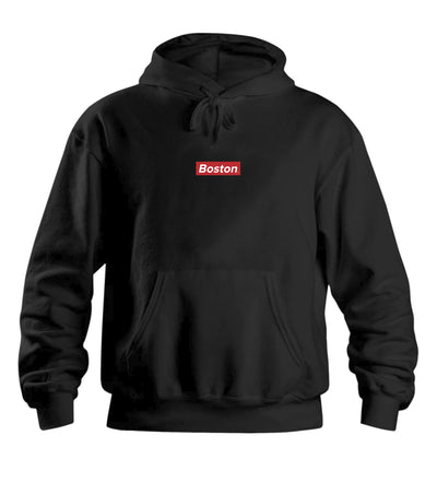 Ladies Black Hoodie Boston Box - THE LABEL LTD