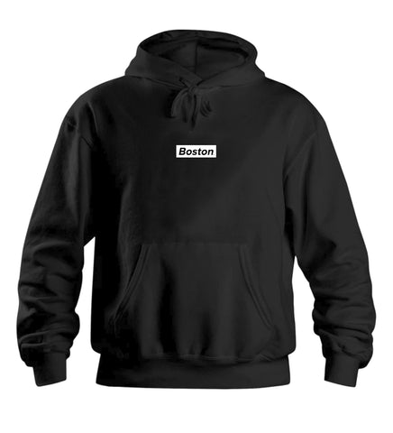 Ladies Black Hoodie Boston Box - THE LABEL LTD