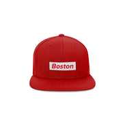 Red/White Box Logo Snapback Hat - THE LABEL LTD