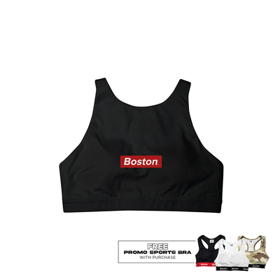 Boston Black Sports Bra - THE LABEL LTD
