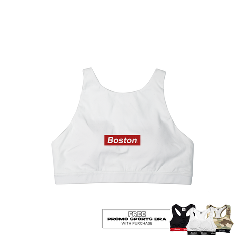 Red and white sports bra on sale