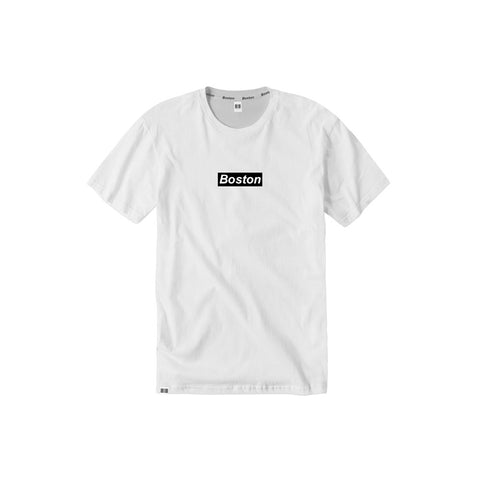 Boston Box Logo White T-Shirt - THE LABEL LTD