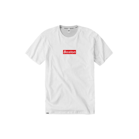 Boston Box Logo White T-Shirt | THE LABEL LTD
