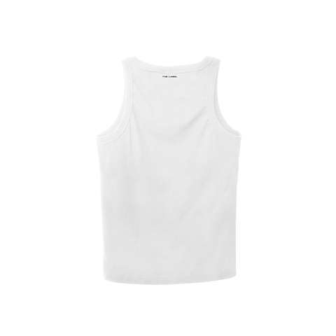 Boston Box Logo White Tank - THE LABEL LTD