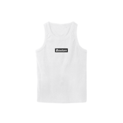 Boston Box Logo White Tank - THE LABEL LTD