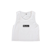Ladies Boston Crop Tank White - THE LABEL LTD