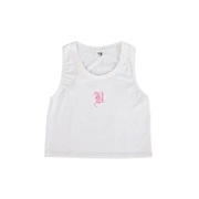 Ladies OG B Crop Tank White - THE LABEL LTD