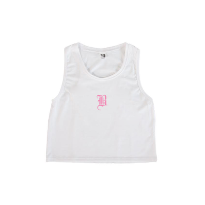 Ladies OG B Crop Tank White - THE LABEL LTD