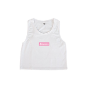 Ladies Boston Crop Tank White - THE LABEL LTD