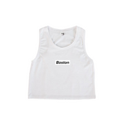 Ladies Boston Crop Tank White - THE LABEL LTD