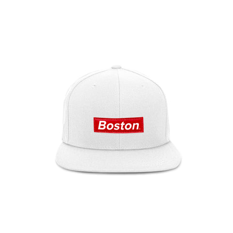 Red/White Box Logo Snapback Hat - THE LABEL LTD