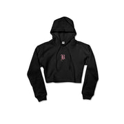 Ladies Black Boston Crop Hoodie Pink - THE LABEL LTD